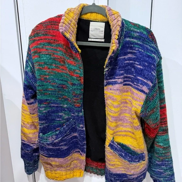 Urban Outfitters Colorful Zip-Front Sweater Jacket - Picture 2 of 11